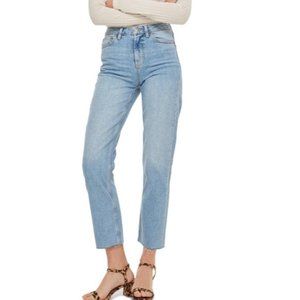 TOPSHOP Raw Hem Crop Straight Leg Jeans